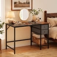 thumbnail image 2 of 48" Industrial Computer Desk with Storage Shelves & 2 Fabric Drawers , Home Office Desk Study Writing Desk,Black, 2 of 9
