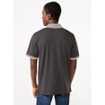 thumbnail image 3 of Free Assembly Men's Tipped Stretch Pique Zip Polo Shirt with Short Sleeves, 3 of 6