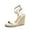 WHITE-PU, variant on Womens Open Toe Espadrilles Dressy Platform Sandals Buckle Ankle Strap Stylish Wedges Sandals
