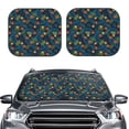 thumbnail image 2 of Daiia Hawaiian Style 2PCS Car Windshield Sun Shade, Foldable Sun Shield for Car Front Window, Auto Sun Blocker Visor Protector Universal for Truck SUV Pickup-Small, 2 of 7