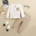 thumbnail image 2 of UAYOTSE Baby Toddler Clothes Set 2 Piece Pullover Joggers Sets Spring Fall Outfits Boy Girl Warm Suits(6-12 Months,I12-Khaki), 2 of 5