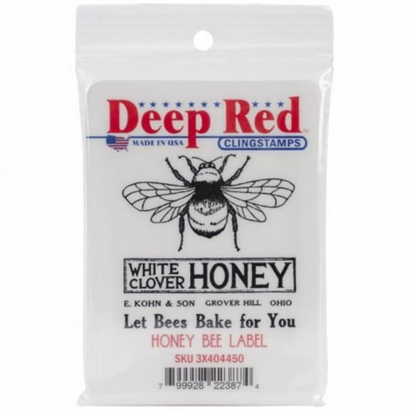 Deep Red Stamps 3X404450 Cling Stamp-Honey Bee Vintage