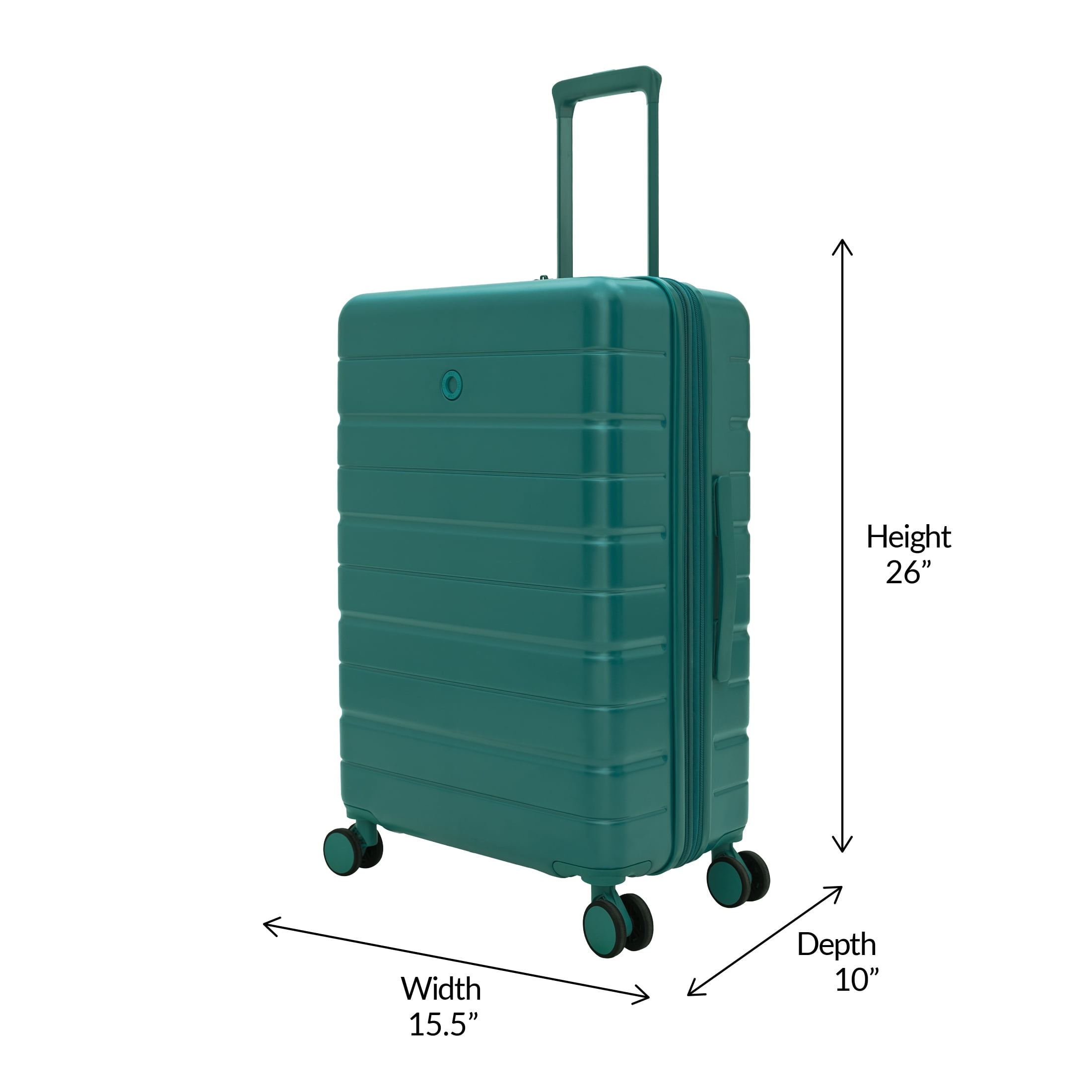 iFLY Evolve 24” Medium Checked Luggage Hardside Expandable Spinner, Teal