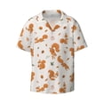 thumbnail image 3 of Balery Cute Squirrel Fall Men's Casual Button Down Shirt Short Sleeve Textured Summer Cuban Beach Shirts-4X-Large, 3 of 7