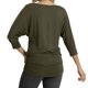 thumbnail image 3 of Blusa Match para Mujer con Mangas 3/4 y Drapé Verde Militar Talla XL, 3 of 5