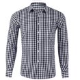 thumbnail image 1 of Camisa abotonada para hombre, camisa roja y azul de manga larga con solapa a cuadros, ropa urbana con estampado de resort, moda informal hawaiana, 6XL, 1 of 6