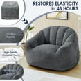 thumbnail image 6 of KINGYES Giant Bean Bag Chair, Oversized 3.6 FT Beanbag Chair, No Assembly Lazy Sofa Chair with Premium Memory Foam Filler and Chair Cover for Living Room, Bedroom, Dorm, 6 of 8