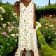 thumbnail image 3 of TaTaai Loose Printed Dress Satin Fabric Women's Fashion Off-Shoulder V-Neck Short Sleeve Spring Summer Daily Vacation Date Midi Dress Gift, 3 of 6