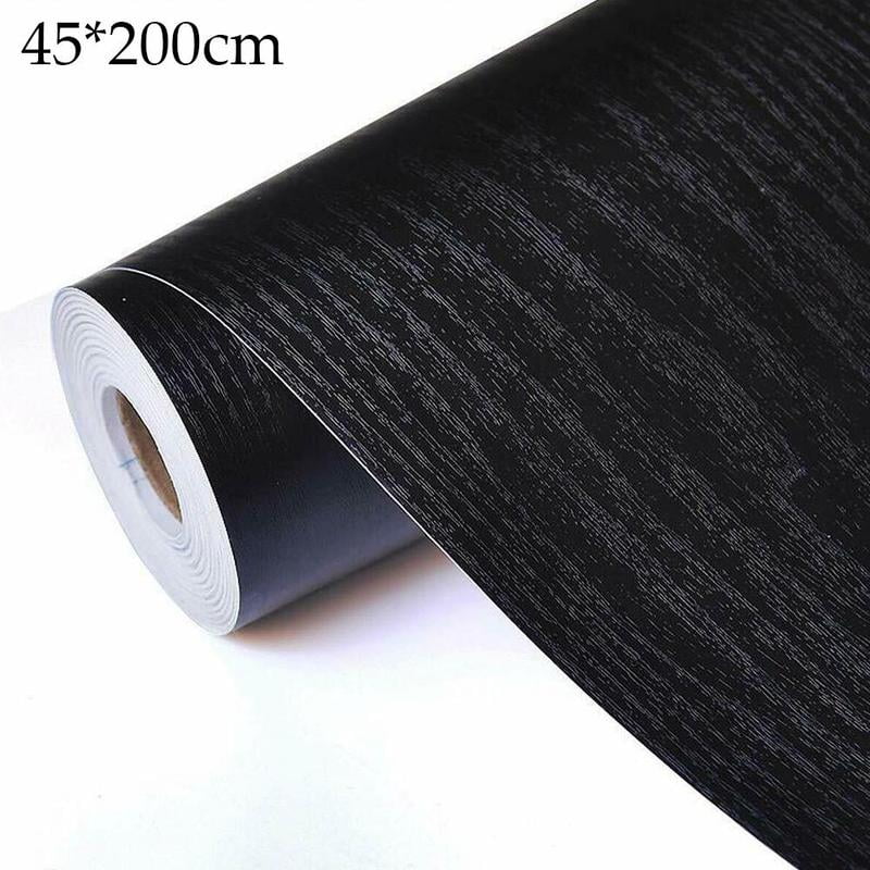 Self Adhesive Film Black Wood Grain Contact Paper Wood Wall Peel Decor
