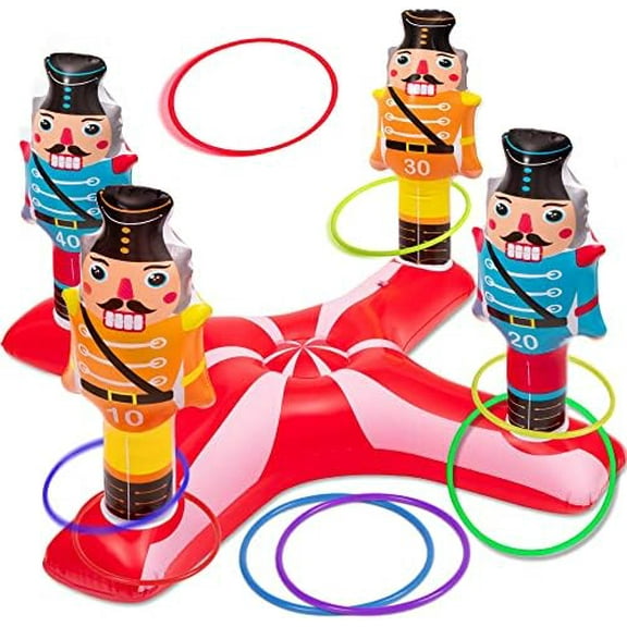 Christmas Games - Inflatable Nutcrackers Ring Toss Game for Adults, Gifts Indoor Outdoor Xmas Holiday Party Supplies Decorations$$Sport & Recreation Other