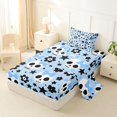 thumbnail image 2 of Manfei Halloween Skeleton Pattern Twin Sheets,Cartoon Cute Floral Bedding,3 Pieces,1 Flat Sheet,1 Fitted Sheet and 1 Pillowcase, 2 of 6