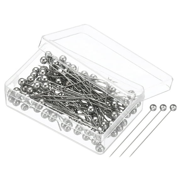 Uxcell Sewing Pins, 1.5 Inch Straight Pin with Plastic Pearlized Ball Head, Silver,400Pack