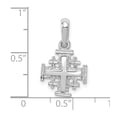 thumbnail image 2 of 13mm 10k White Gold Jerusalem Religious Faith Cross Charm Pendant Necklace for Women - 1.3 Grams, 2 of 2