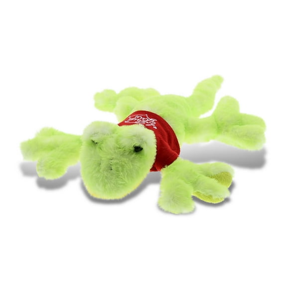 DolliBu I Love You Green Gecko Lizard Plush Stuffed Animal with Red Shirt - 13.5 inches