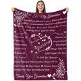 thumbnail image 1 of LHSHID Grandma Blanket Grandma Gifts from Grandkids Birthday Gifts for Grandma from Grandson Granddaughter for Best Grandma Grandma Flannel Letter Throw Blanket 30"x40", 1 of 7