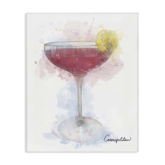 Stupell Industries Soft Faded Cosmopolitan Food & Beverage Painting Wrapped Canvas Canvas Art Print Wall Art, 16 x 20