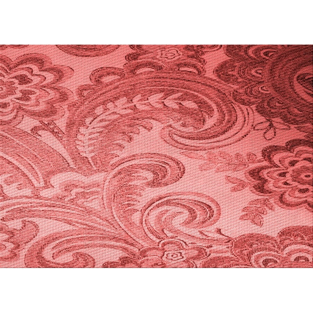 Ahgly Company Tapis d'Intérieur Rectangulaires Transitionnels Rouges Lavables à la Machine, 5 Pieds x 8 Pieds