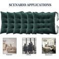 thumbnail image 6 of 6 Pack Square Seat Cushion Chair Pads for Kitchen Dining Chairs, Soft Comfort Velvet Chair Mat Pillow Cushions with Ties for Office Desk Living Room Tatami 15.5", Dark Green, 6 of 12