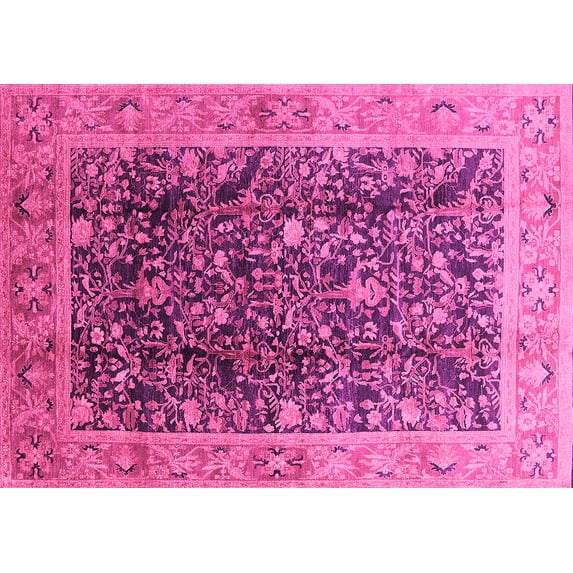 Ahgly Company Indoor Rectangle Oriental Pink Traditional Area Rugs, 5' x 7'