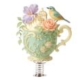thumbnail image 3 of Acrylic Tea Cup Rocking Ornament with Roses | Romantic Desktop Decoration & Gift for Lovers | Valentine's Day, Anniversary, Birthday | 15cm Desktop Decor, 3 of 6