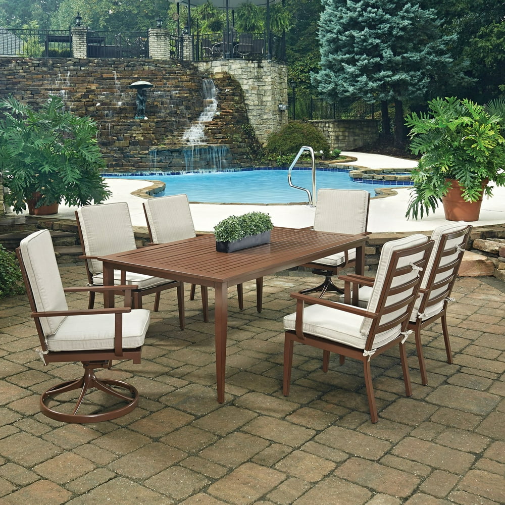 Key West 7 Pc. Rectangular Outdoor Dining Table with 4 Arm Chairs & 2
