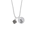 thumbnail image 2 of Delight Jewelry Silvertone Small Pirate - Mascot Silvertone Script Initial Disc - S - Charm Necklace, 20"+3", 2 of 4