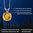 thumbnail image 2 of Gem Stone King 14K White Gold Yellow Citrine Pendant Necklace for Women | 3.52 Cttw | Gemstone November Birthstone | Round 10MM | With 18 inch Chain, 2 of 6