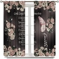 thumbnail image 2 of Black Floral Bible Verse Quotes Curtain Vintage Dark Rose Window Treatment Christian Scripture Boho Victorian Flowers Butterfly Drapes for Women Bedroom Living Room W42xL54in, 2 of 6