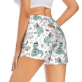 thumbnail image 2 of Uemuo Music Lover Dinosaur Pattern Women's Athletic Shorts High Waisted Running Shorts with Liner Pockets Gym Elastic Workout Shorts-Large, 2 of 9