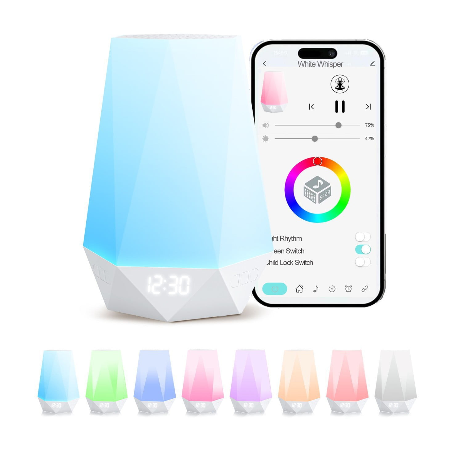 Tapvos Night Light Sleep Trainer White Noise Baby Sound Machine for Child, Warm White