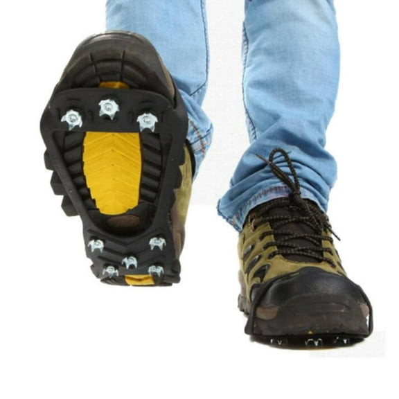 1 Pairs Non Slip Gripper Spikes for Shoes Ice Traction Cleats Walk Traction Cleat for Boots Shoe Spikes for Snow and Ice with Durable 8 Steel Studs Crampons,M