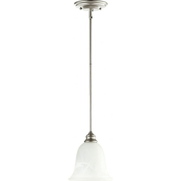 Quorum Lighting Bryant 1-Light Mini Pendant, Classic Nickel, 8W x 12H, Stem Hanging, Dry Rated