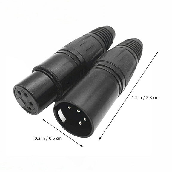 Stri 2PCS XLR Connector XLR Connector Microphone Cable Plug 4 Replacement