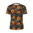 thumbnail image 5 of Wukai Sunflowers Print Men's Short-Sleeved Mesh T-Shirt,Quick-Dry Short Sleeve Workout T-Shirt-Small, 5 of 8