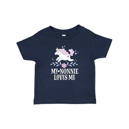 

Inktastic Nonnie Loves Me Granddaughter Unicorn Gift Baby Girl T-Shirt