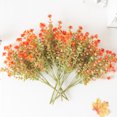 thumbnail image 3 of Orange Artificial Eucalyptus Flowers with Leaves Stems,Autumn Simulation Branches with Flowers,Plants Vines Floral Arrangement Wedding Bouquets Decor, 3 of 8