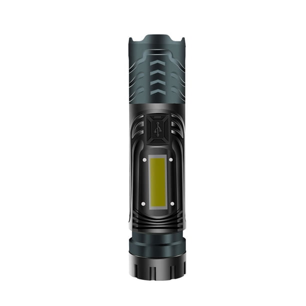 Eigraketly Linterna recargable, reparación de antorcha, linterna ajustable, luz telescópica con zoom, para acampar, senderismo, ciclismo, lámpara, carpas Gris Eigraketly OD029460-01