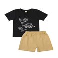 thumbnail image 1 of Boy T-shirt Set  Neck Printed T-shirt Lace Up Short Pants, 1 of 6