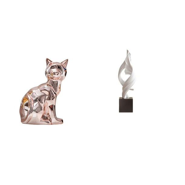 Figura de escritorio,Estante de estatua de gato para escritorio,oficina,decoración del hogar,Estatua de arte abstracto,Estatua de arte abstracto Escultura de resina moderna,Colección creativa