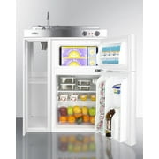 30 Wide All-In-One Kitchenette, White, Glass Burners