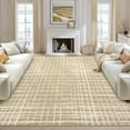 thumbnail image 3 of Geetinfly 10*13FT Area Rugs 1200Gsm 100% Polyester Rug 350Gsm Velvet Weight Pearl Velvet Washed Back Folding Imitation Print Carpet - Modern - Cross Camel tone, 3 of 8