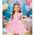 thumbnail image 2 of Girls Sequins Mermaid Princess Dress Kids Mermaid Party Costme Undersea Dress up Costume Sets, 2 of 6