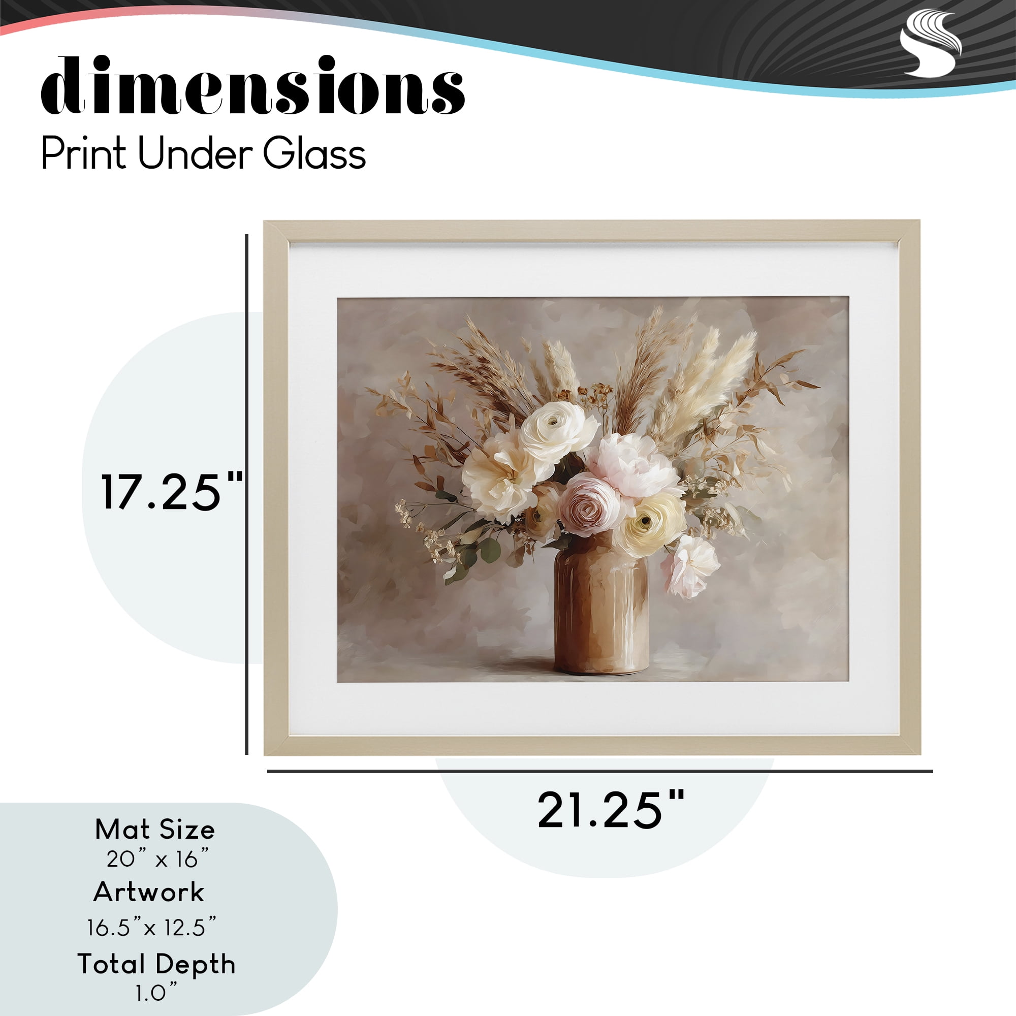 Stupell Industries Elegant Wheat Bouquet in Vase Birch Framed Print Under Glass, design by Franklyn Gregory
