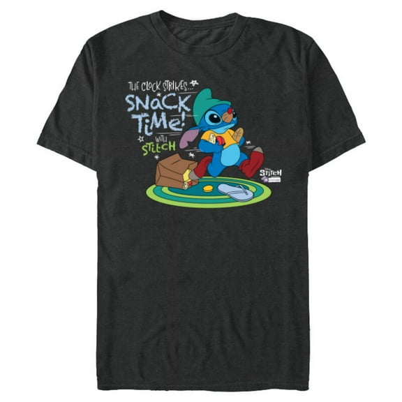 Disney 100 Stitch in Costume Gus from Cinderella Snack Time - Short Sleeve Blended T-Shirt for Adults - Customized-Dark Heather