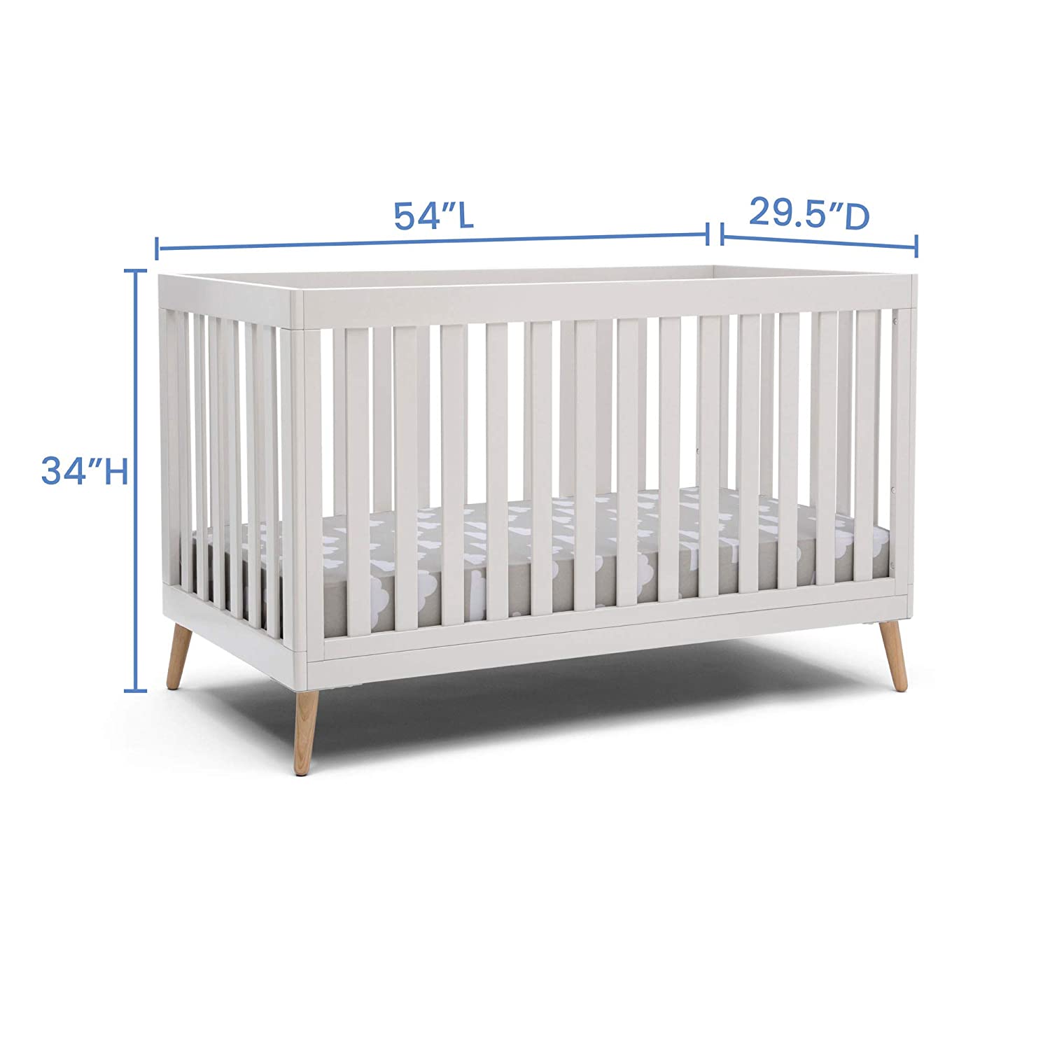 Delta Children Essex 4-in-1 Convertible Baby Crib, Bianca White/Natural Legs - image 5 of 11