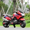 thumbnail image 2 of Costway 12V Kids Ride On Motorcycle Electric Motor Bike w/ Training Wheels & Light Red, 2 of 9