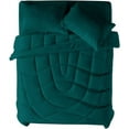 thumbnail image 3 of 3 Piece Luxury U Shape Pattern Comforter By D.N.G. BEDDINGS Set Premium Super Soft, 1000 Thread Count 100% Egyptian Cotton Full/Queen Size Teal Color, 3 of 9