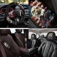 thumbnail image 4 of Uorisanigo Eagle US Flag 14 Pcs Car Seat Covers Full Set with Auto Console Cover Cars Headrest Cover Auto Seat Belt Cover Cars Water Cup Coaster Keychain Elastic Easy Installation Fit Car SUV, 4 of 6