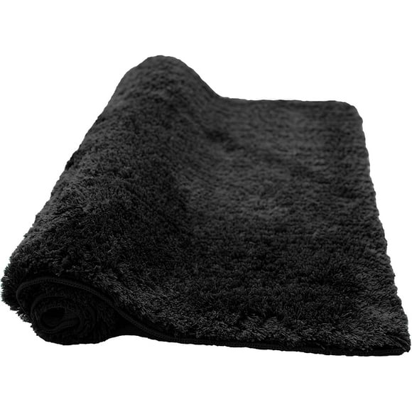 CozeCube Black Bath mats 32" x 20", Non Slip Shaggy Bathroom Rug, Ultra Soft Machine Washable Plush Pile Rugs, Fluffy Microfiber for Bedroom
