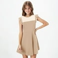 thumbnail image 3 of Mgmyaa Girls Dress Summer Lace Ruffle Sleeve Mesh A Line Casual Party Dresses with Pockets 4-14 Years, 3 of 5